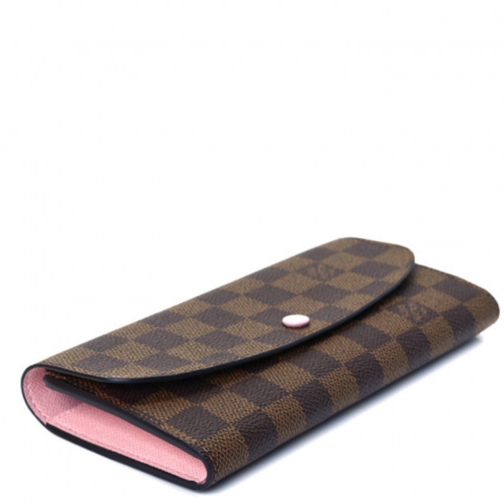 Louis Vuitton Damier Ebene Emilie Wallet Rose Ballerine; EUC - Picture 7 of 11